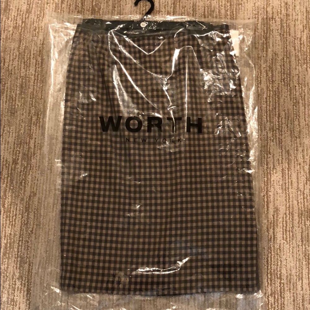 WORTH 100% wool checkered skirt SIZE 10